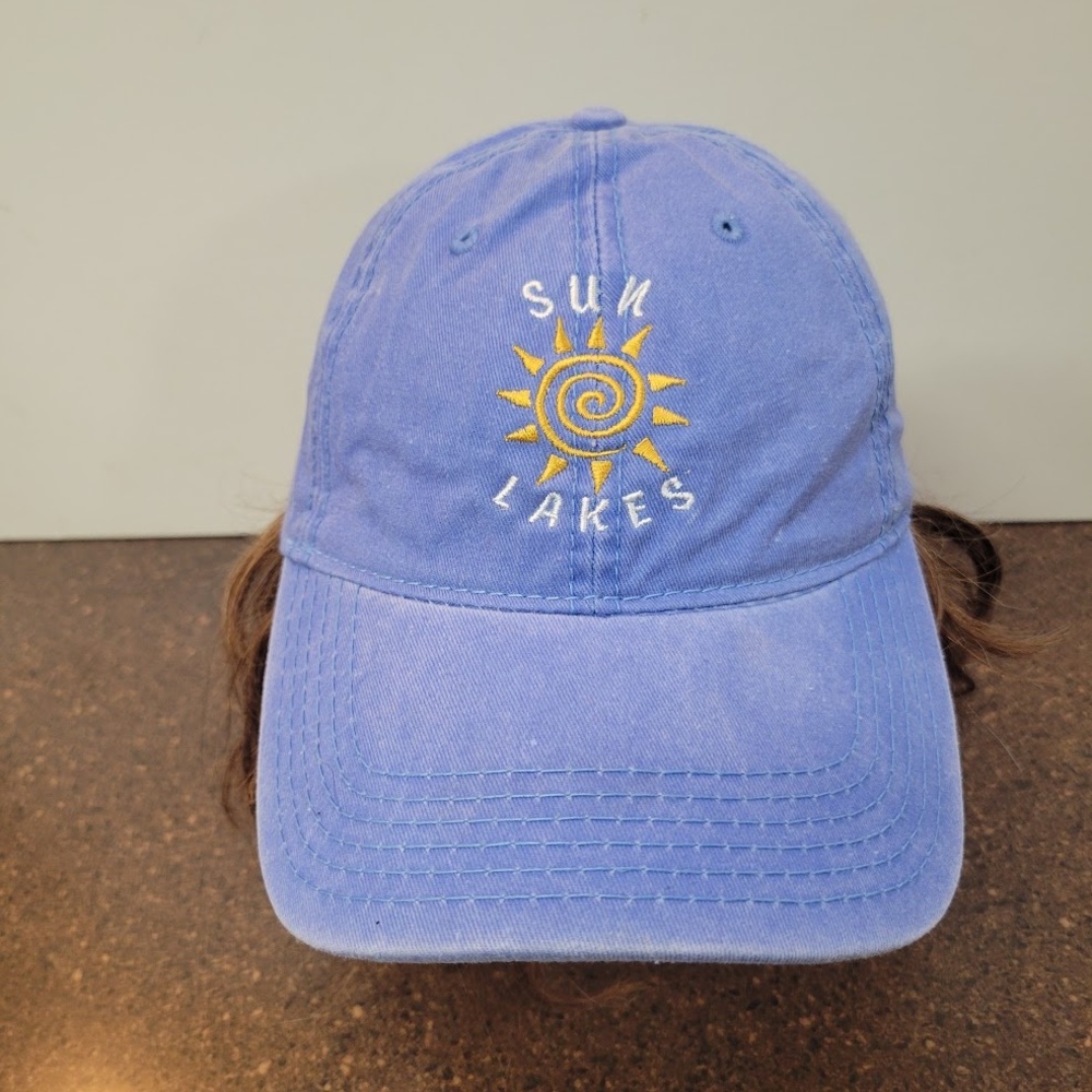 Sun Lakes Hat Cap Strap Back Embroidered Triangle Sport Golf Headwear Mens